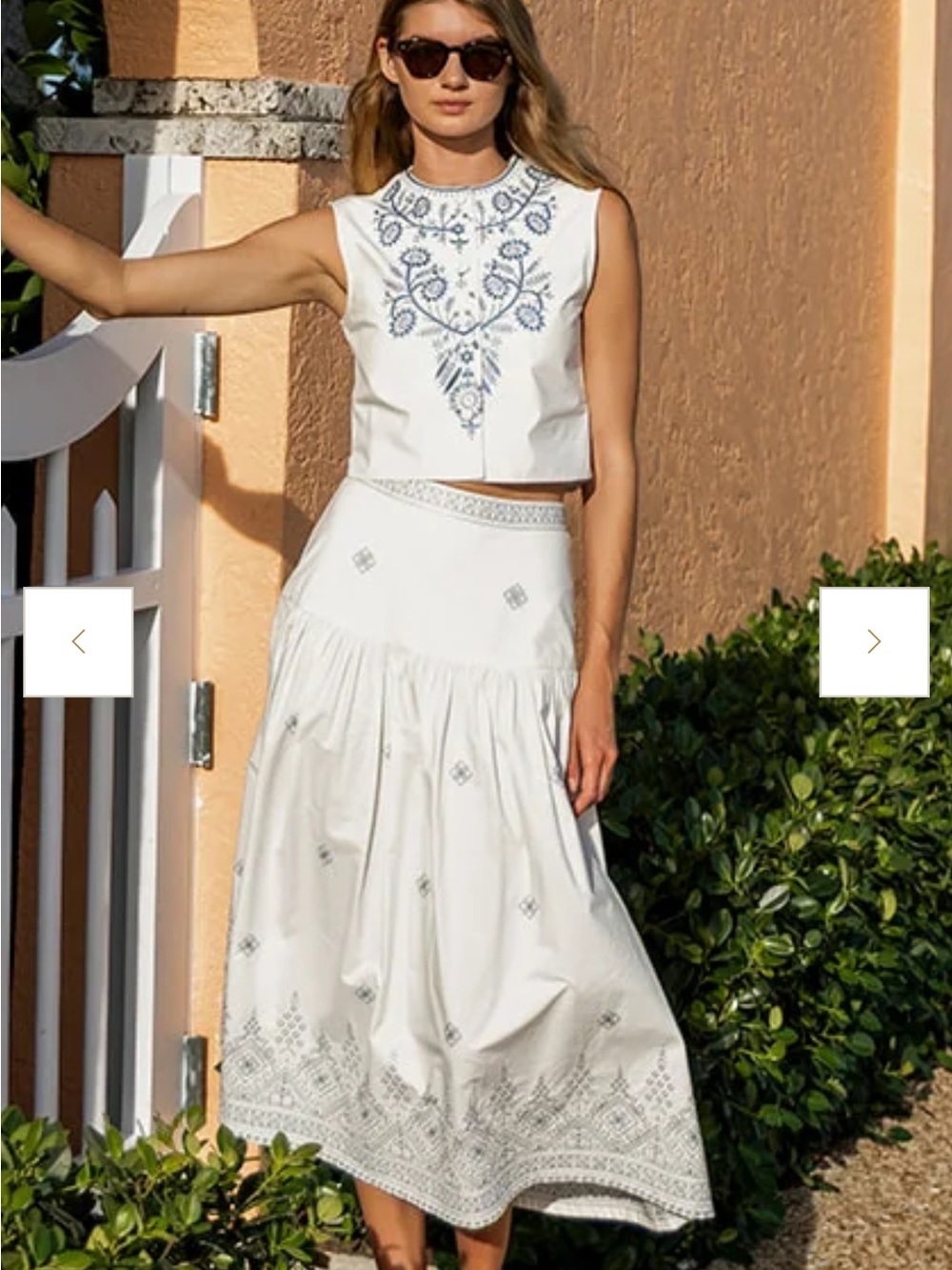 Julie Amory embroidered circle skirt set